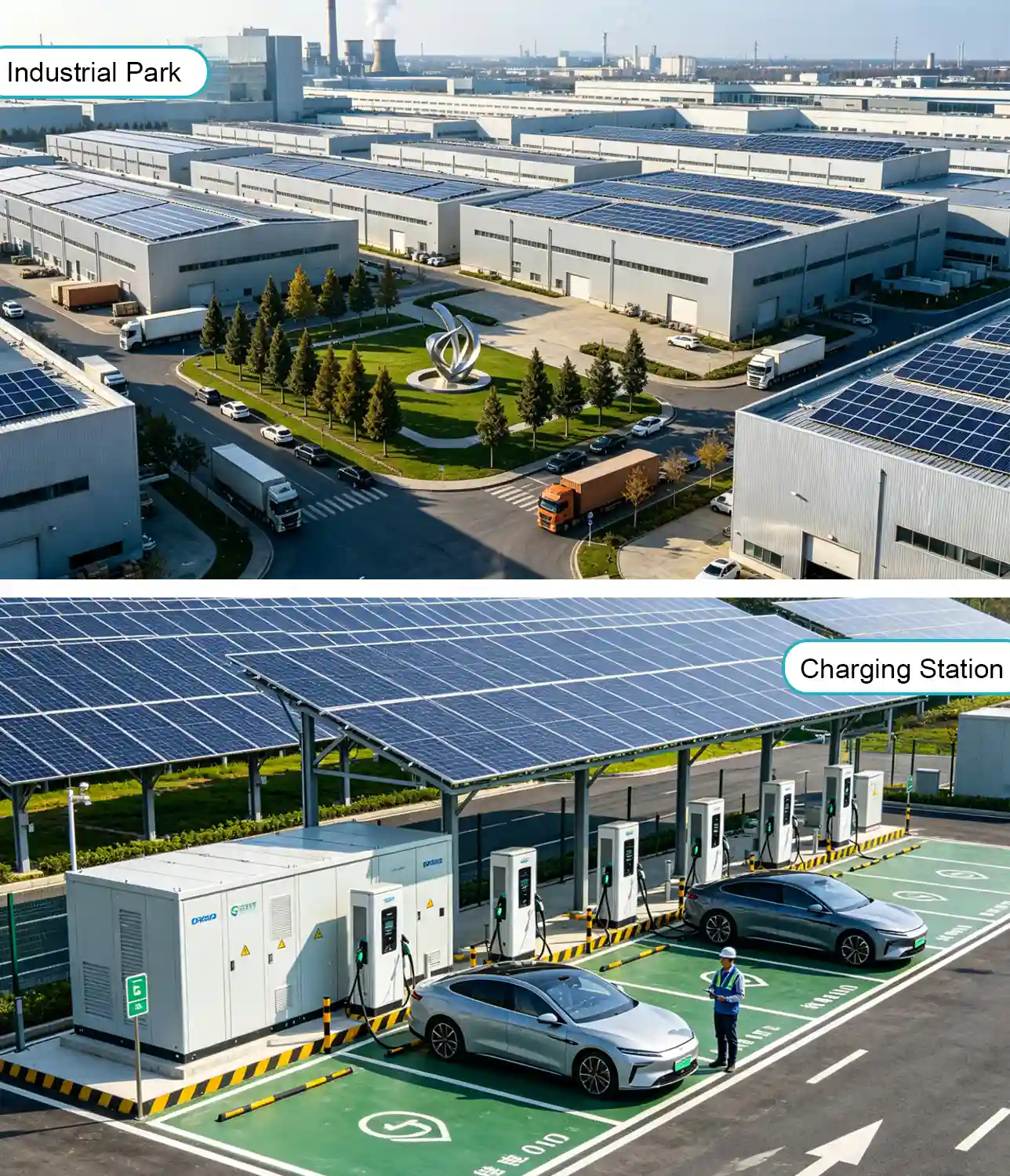 Industriepark en laadstation